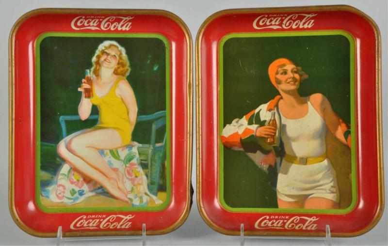 Appraisal: Coca-Cola Serving Trays Description Bends on both rims with one