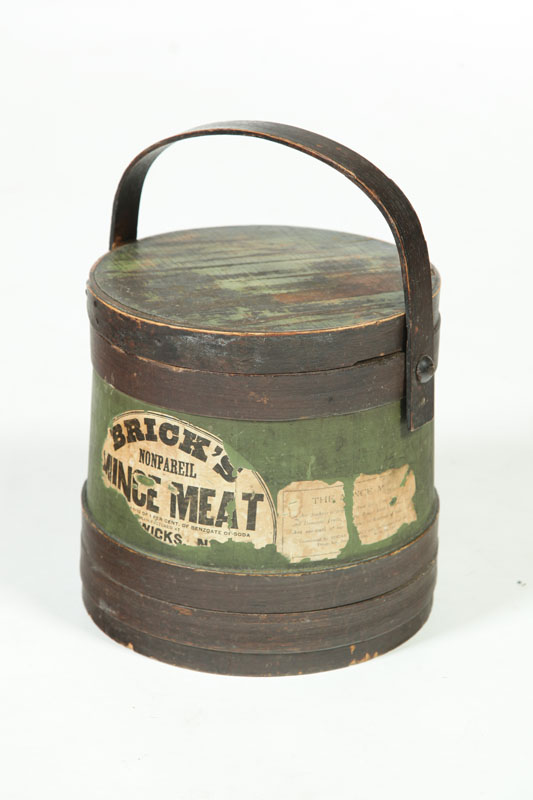 Appraisal: LABELED FIRKIN Labeled for Brick's Mince Meat Crosswick New Jersey