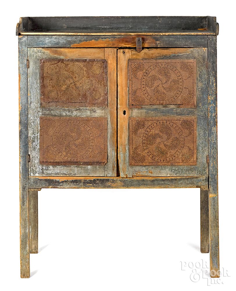 Appraisal: Pennsylvania or Southern painted pine pie safe Exclusive on Bidsquare