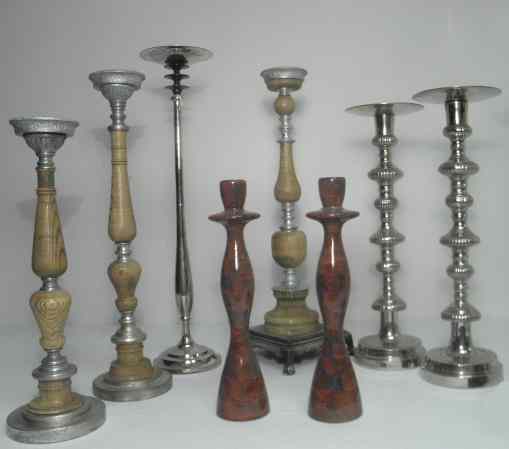 Appraisal: Lot of eight assorted candlesticks Includes a pair of ''