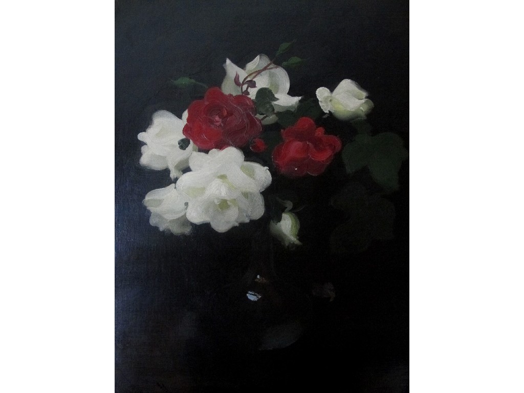 Appraisal: JAMES STAURT PARK - MIXED ROSES IN A GLASS VASE