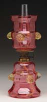 Appraisal: RARE CRANBERRY MINI LAMP S -fig XI Cranberry base and