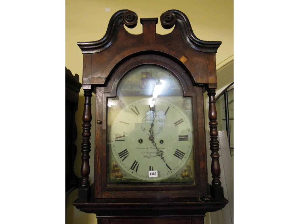 Appraisal: A th century longcase clock oak cased with mahogany cross