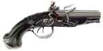 Appraisal: FLINTLOCK DOUBLE BARREL POCKET PISTOL NSN Cal - ribbed bbls