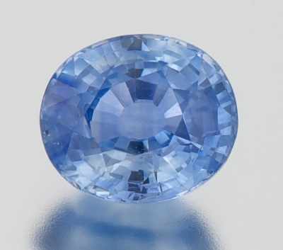 Appraisal: An Unmounted Blue Sapphire Oval faceted cut weighting carat Origin