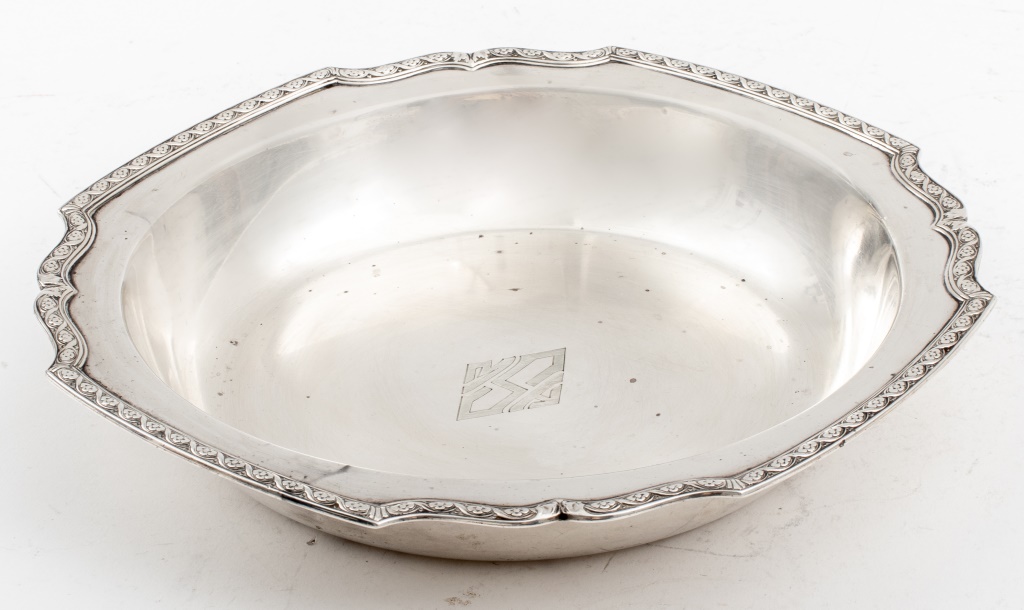 Appraisal: TIFFANY CO STERLING SILVER PRESENTATION DISH Tiffany Co sterling silver