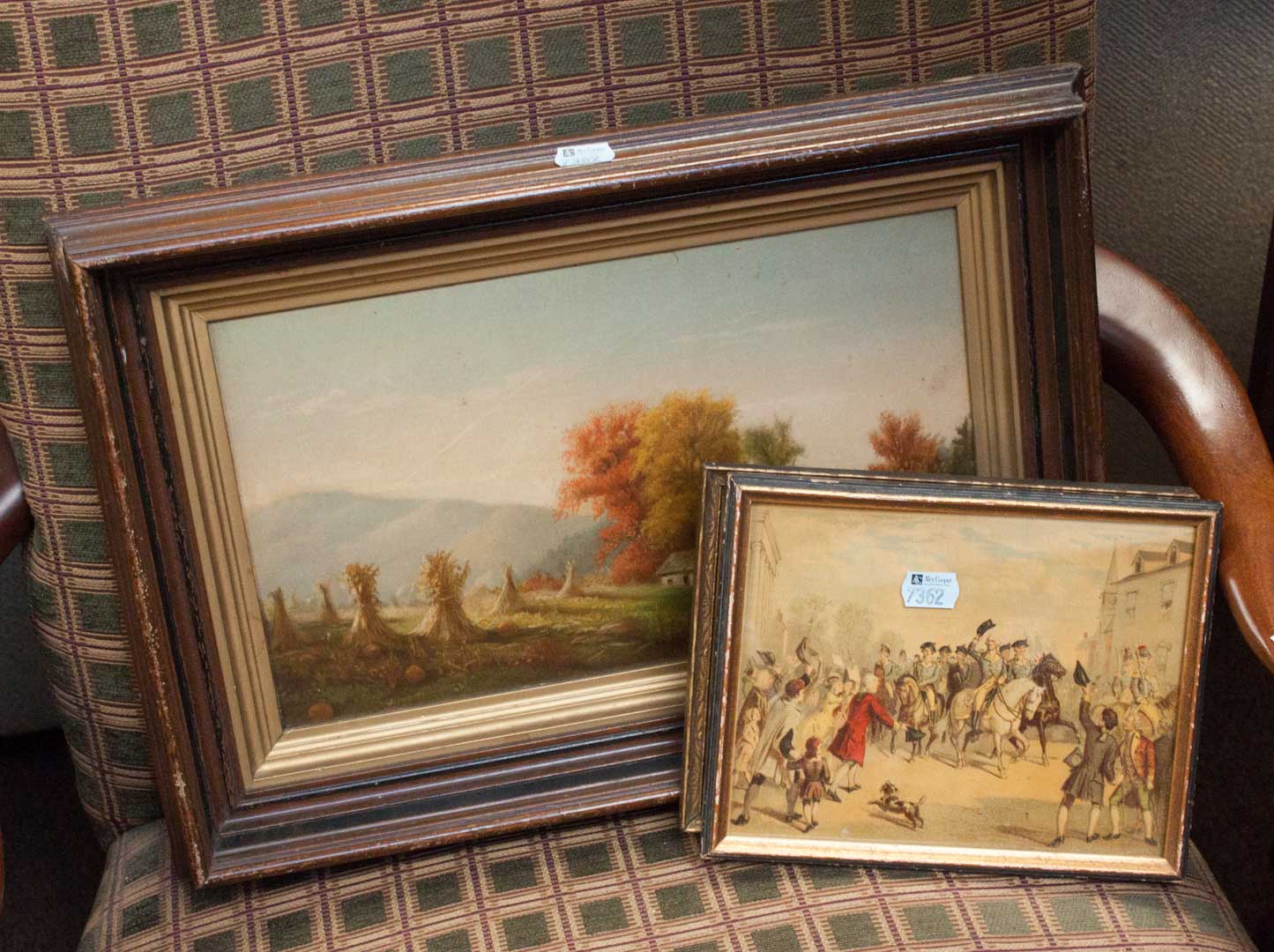 Appraisal: Three framed artworks including two George Washington prints and a