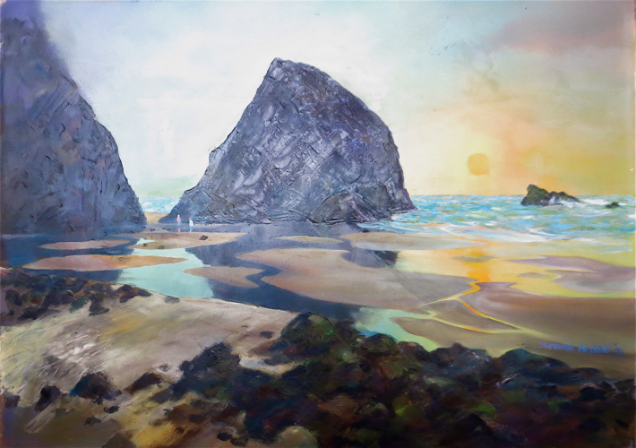 Appraisal: STEVEN McLEOD OIL ON BOARD Oregon st century Oregon beach