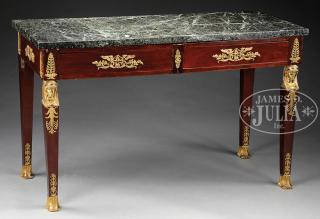 Appraisal: CLASSICAL REVIVAL MARBLE TOP CONSOLE Second half th century In