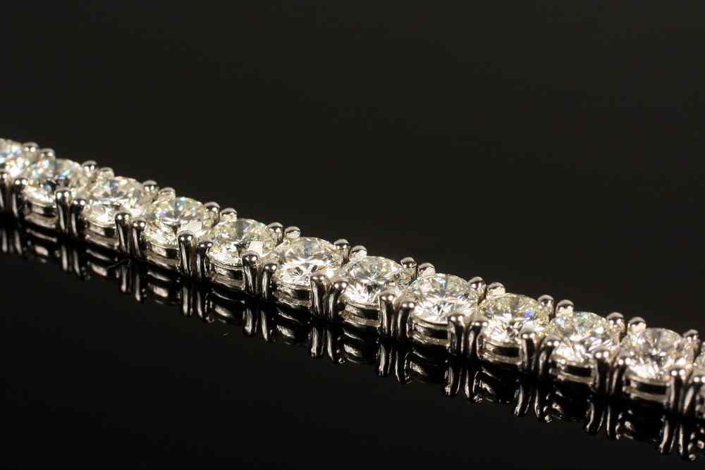 Appraisal: BRACELET - One K white gold and diamond line bracelet