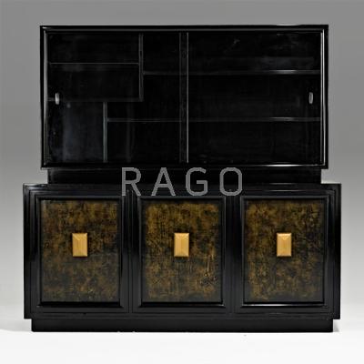 Appraisal: JAMES MONT Cabinet New York s Lacquered and gilt wood