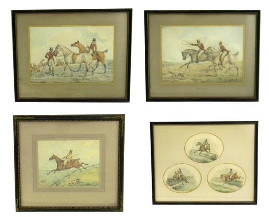 Appraisal: Four Henry Thomas Alken Sr English - watercolor and graphite