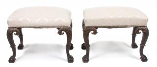 Appraisal: A Pair of Chippendale Style Carved Benches Height x width