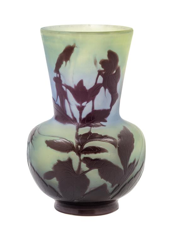 Appraisal: Sale Lot A Galle Cameo Glass Vase of bottle form