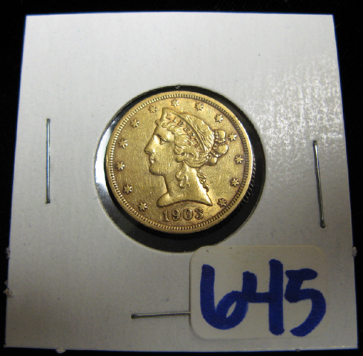 Appraisal: U S FIVE DOLLAR GOLD COIN Liberty head type -P