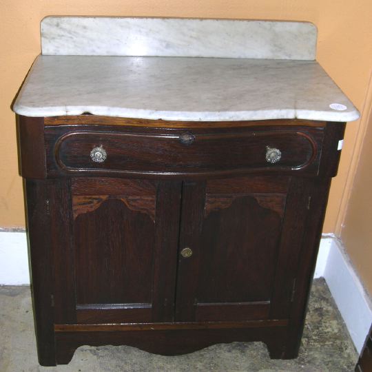 Appraisal: American Rosewood and Faux Rosewood Marble-Top Washstand third quarter th