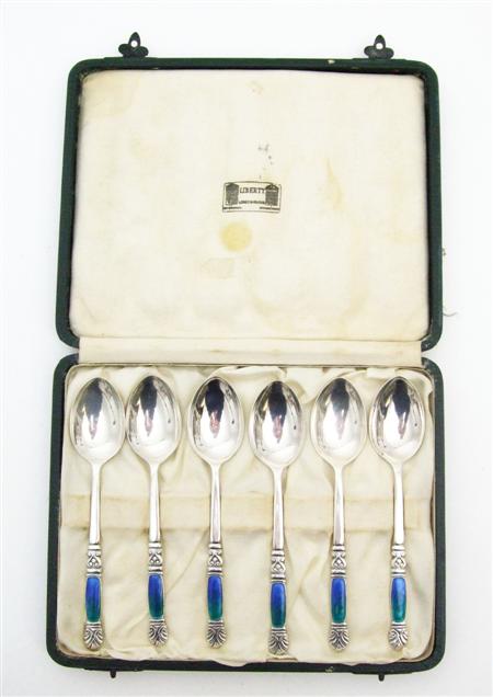 Appraisal: LIBERTY CO CASED SET OF SIX SILVER TEASPOONS BIRMINGHAM each