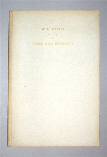 Appraisal: vol Davies W H Moss and Feather London Faber Gwyer