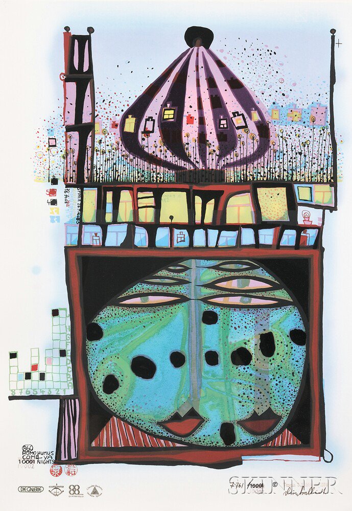 Appraisal: Friedensreich Hundertwasser Austrian - nights homo humus come va how