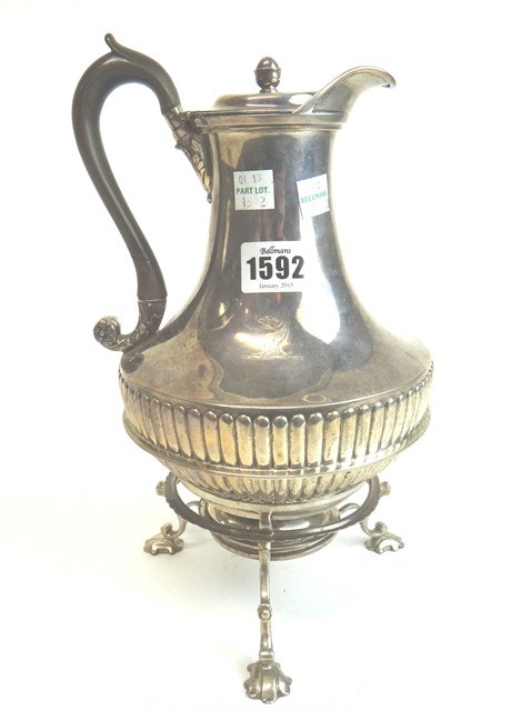 Appraisal: A George III silver coffee biggin with partly fluted decoration