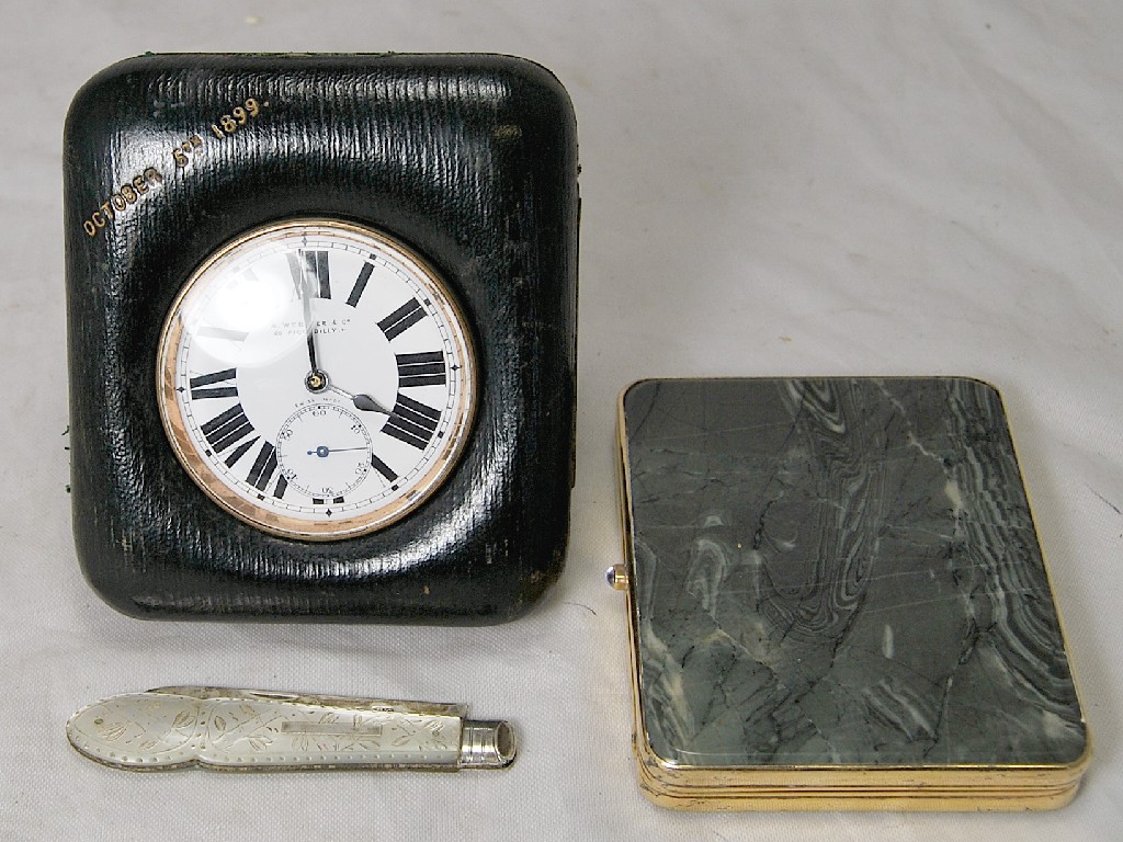 Appraisal: A Victorian electroplated travelling watch retailed by Webster's of Piccadilly