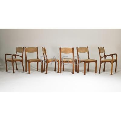 Appraisal: ARTHUR ESPENET CARPENTER - Set of six chairs four side-