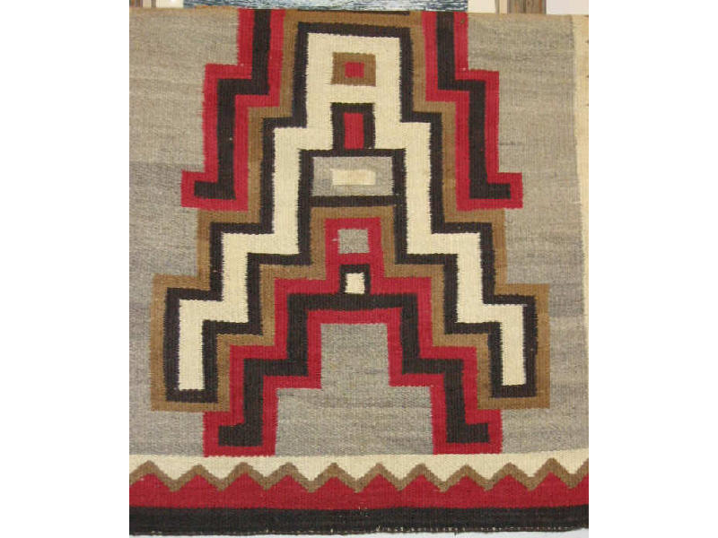 Appraisal: NAVAJO BLANKET Two grey hills design the grey field shows