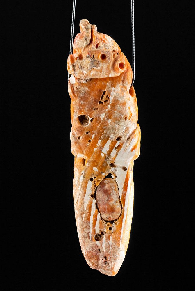 Appraisal: Colima Spondylus Shell Crocodile Purging Stick Pendant Pre-Columbian West Mexico