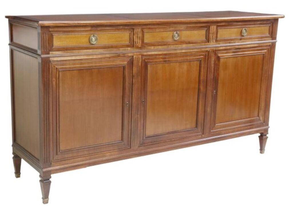 Appraisal: French Louis XVI style mahogany sideboard th c case fitted