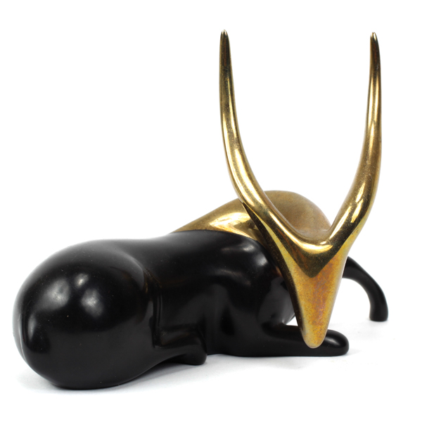 Appraisal: Loet Vanderveen modern bronze Gazelle Signed and numbered H x