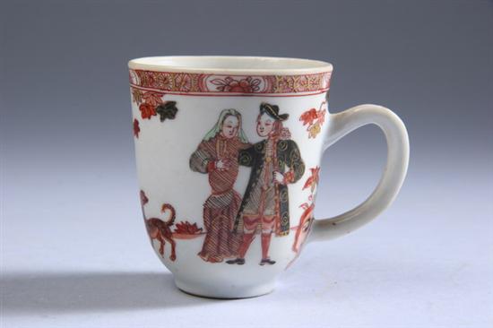 Appraisal: CHINESE IRON RED GILT AND WHITE PORCELAIN EUROPEAN SUBJECT CUP