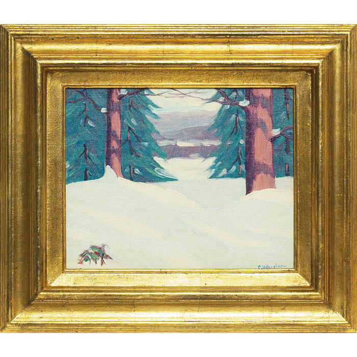 Appraisal: Clifton Wheeler American - Forest Scene in Winter oil board