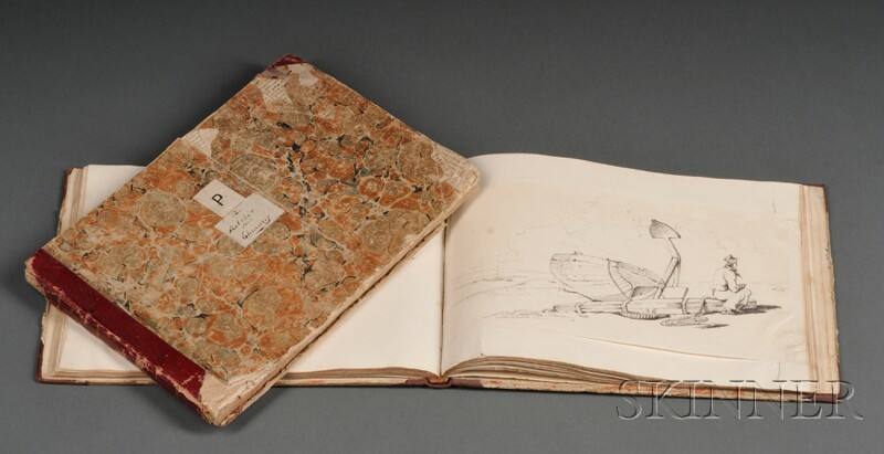 Appraisal: School of George Chinnery English - Two Sketchbooks with Approximately