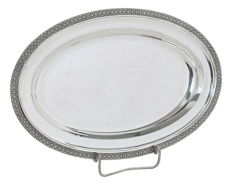 Appraisal: Oval Tiffany Sterling Footed Tray American - oval with interlocking