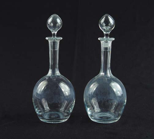 Appraisal: PAIR OF SIGNED BACCARAT DECANTERS Each decanter has a plain