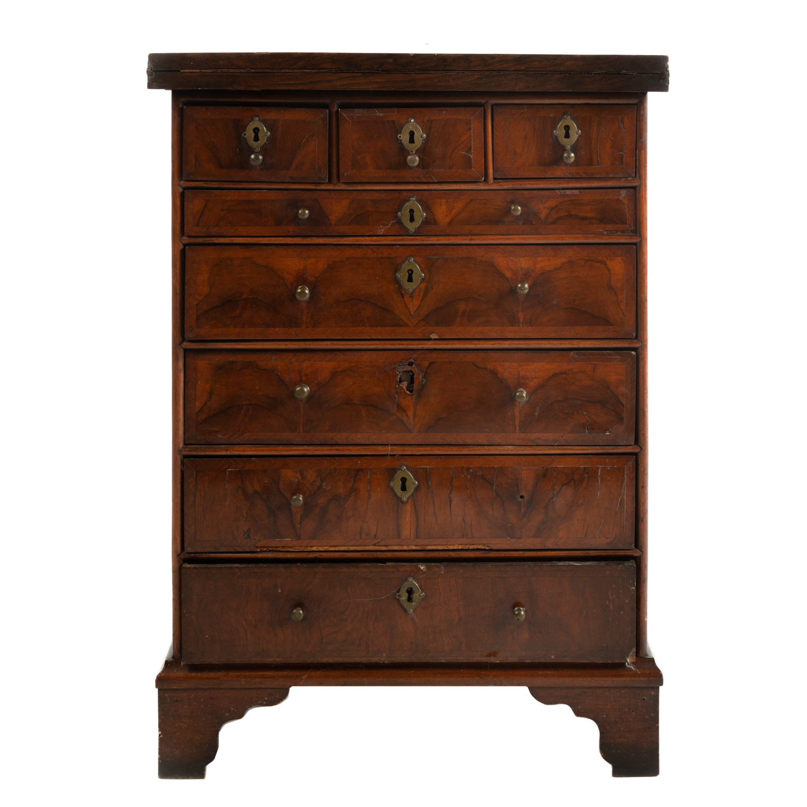 Appraisal: ANGELO- INDIAN ROSEWOOD DIMINUTIVE FLIP TOP CHEST Mid th century