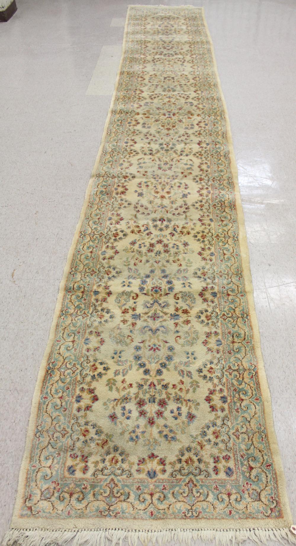 Appraisal: HAND KNOTTED PERSIAN KERMAN RUNNER Kerman Province southeastern Iran overall