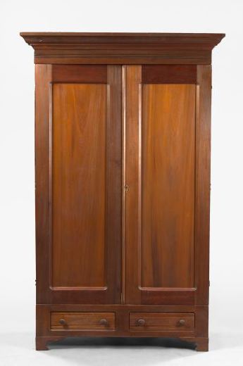 Appraisal: American Renaissance Revival Poplar Armoire late th century with a