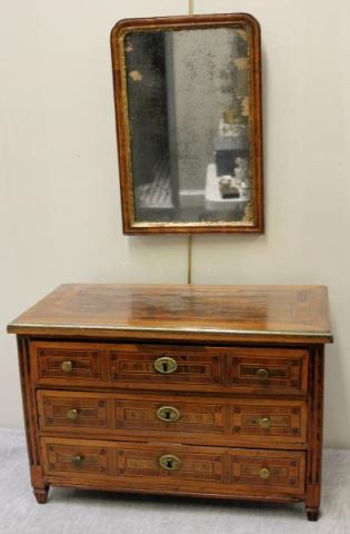 Appraisal: Antique Continental Salesman Samples Includes a drawer commode inlaid with