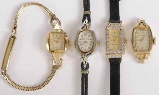 Appraisal: Group of kt Lady's Watches including one Hamilton case marked