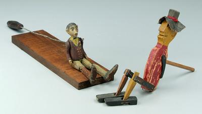 Appraisal: Two dancing limberjack toys jointed figure with brown vest and