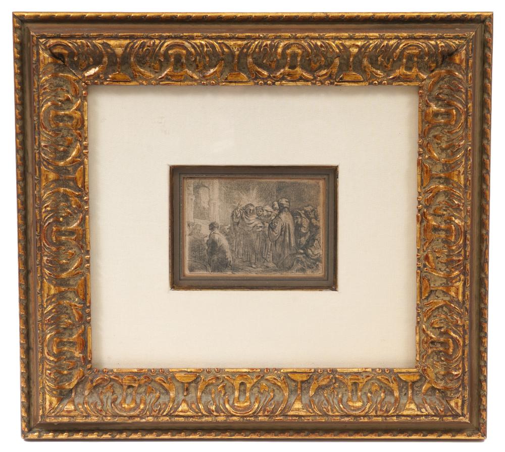 Appraisal: REMBRANDT ETCHING 'THE TRIBUTE MONEY'Rembrandt H Van Rijn Netherlands -