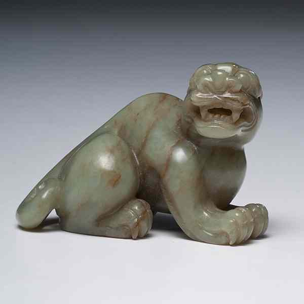 Appraisal: Chinese Carved Jade Mythological Beast Chinese Finely detailed carved jade