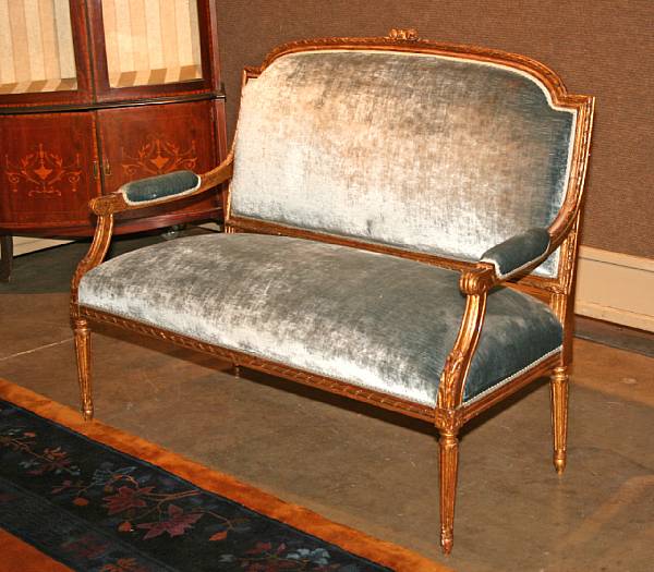 Appraisal: A Louis XVI style salon suite late th early th