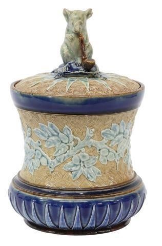 Appraisal: English stoneware tobacco jar canister designed by George Tinworth -