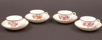 Appraisal: Nymphenburg Teacups Saucers Set of hand-painted porcelain teacups and saucers