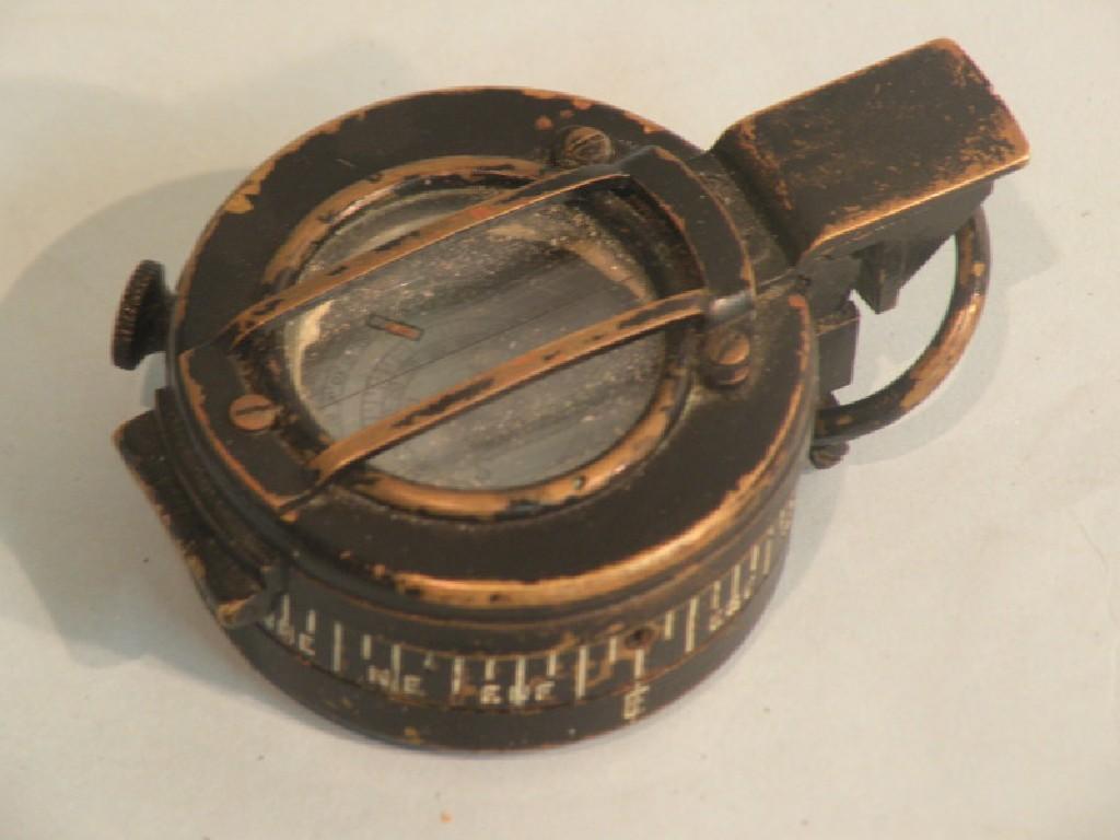 Appraisal: A black painted brass military compass by V G Coe