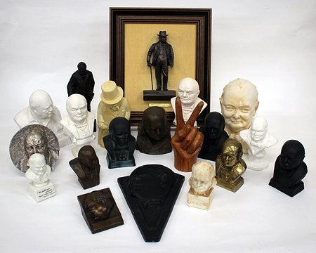 Appraisal: A COLLECTION OF WINSTON CHURCHILL BUSTS and statues to include