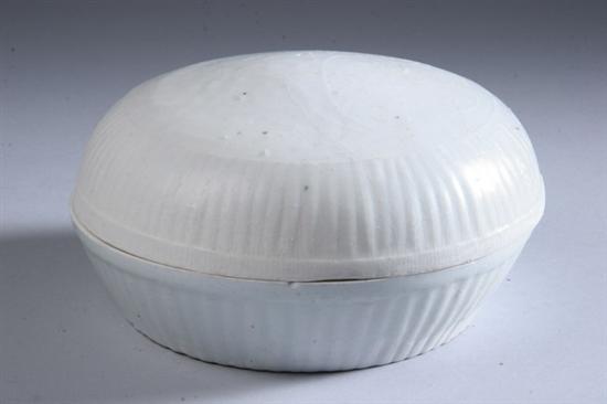 Appraisal: CHINESE WHITE GLAZED PORCELAIN BOX AND COVER Northern Song Dynasty