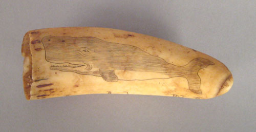 Appraisal: New Jersey scrimshaw decorated whale tooth th c inscribed Love